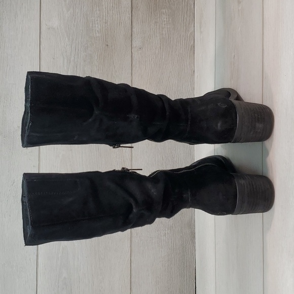 Born Women Peavy Comfort Suede Boots block heels  shoes sz 7.5M - Picture 6 of 14